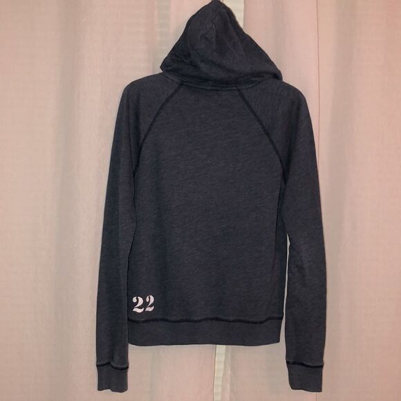 Hollister M Navy White Cotton Blend Hoodie with a Kangaroo Pocket - Picture 3 of 13